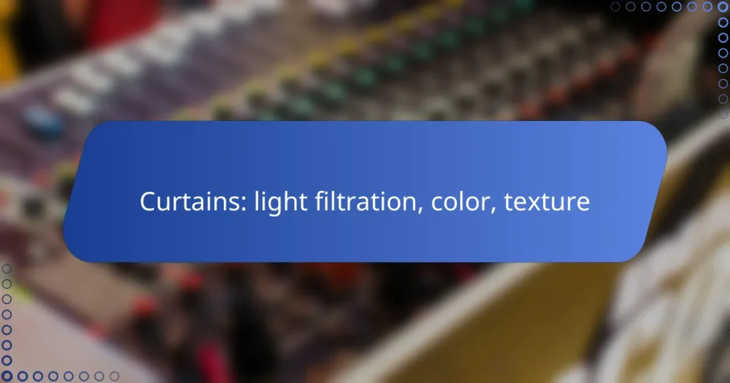 Curtains: light filtration, color, texture