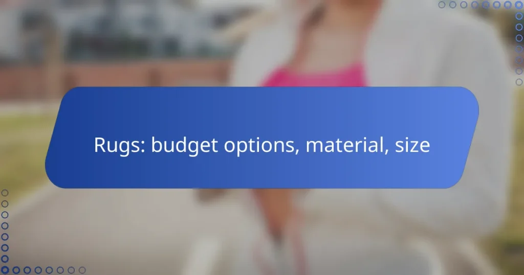 Rugs: budget options, material, size