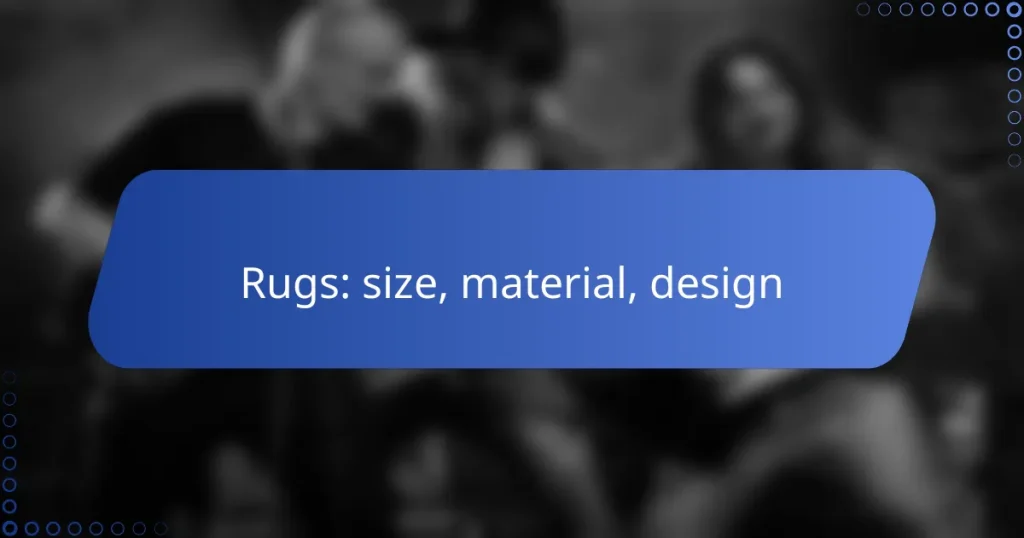 Rugs: size, material, design