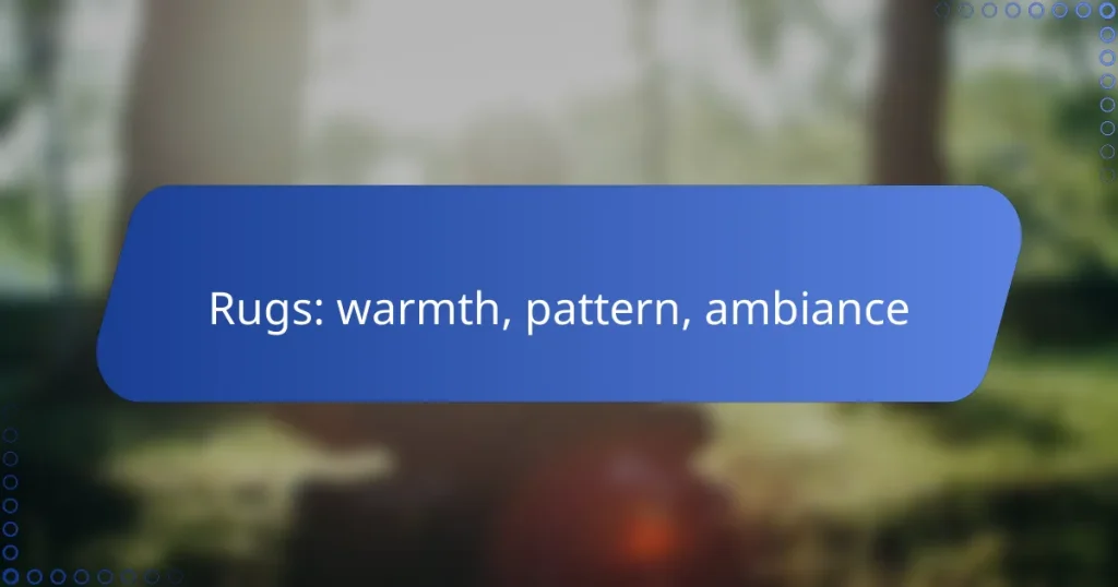 Rugs: warmth, pattern, ambiance