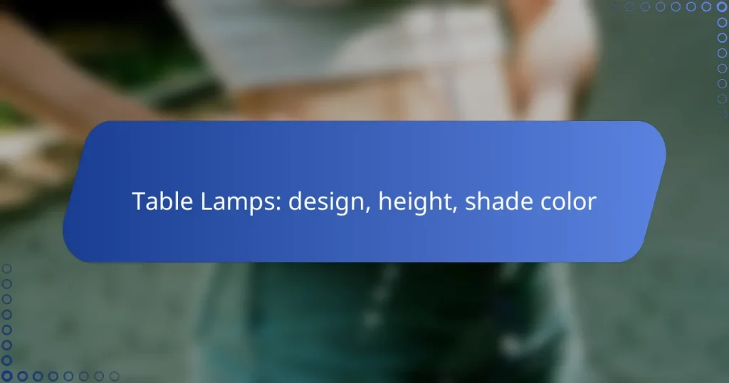 Table Lamps: design, height, shade color