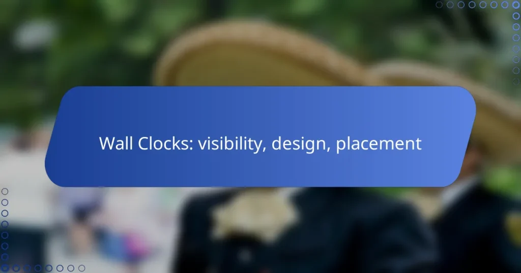 Wall Clocks: visibility, design, placement