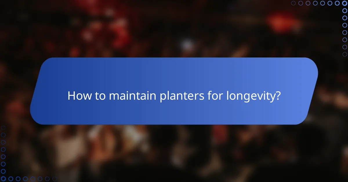 How to maintain planters for longevity?