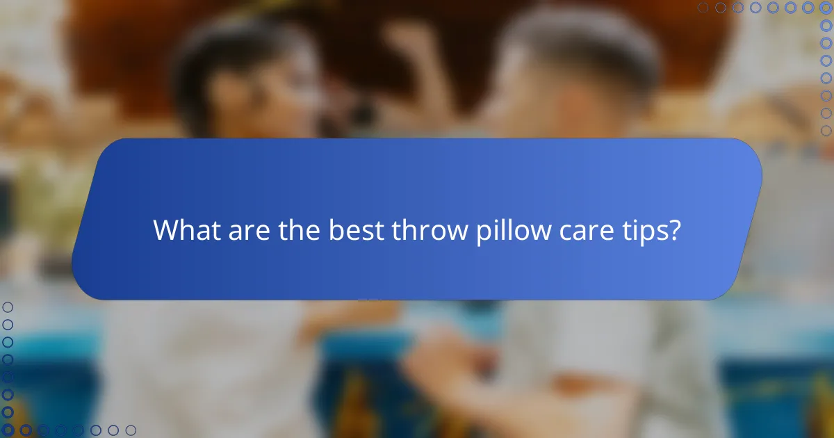What are the best throw pillow care tips?