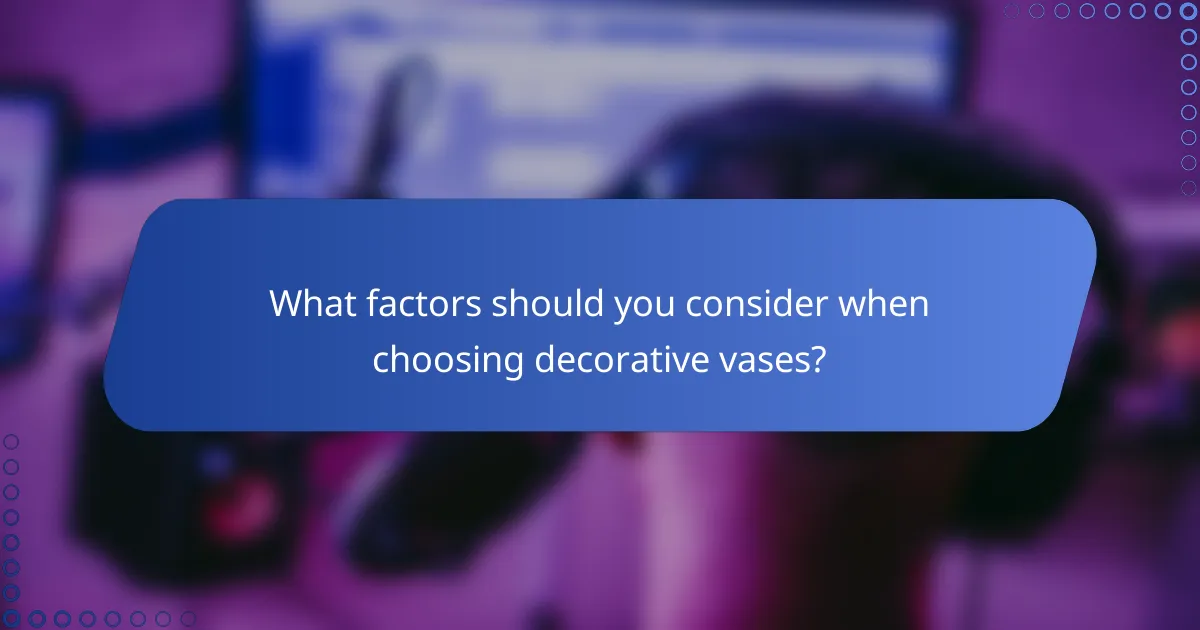 What factors should you consider when choosing decorative vases?